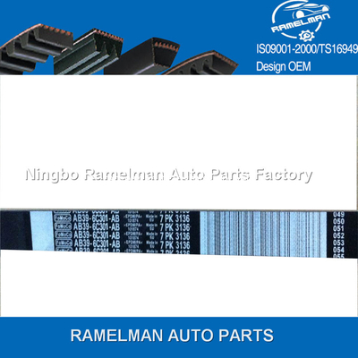 حزام بولي في أوتوماتيكي عالي الجودة، حزام OEM AB39-6C301-AB/7PK3136، مادة EPDM/CR، حزام مروحة/حزام PK